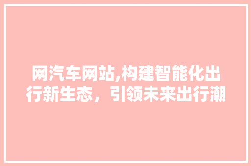 网汽车网站,构建智能化出行新生态，引领未来出行潮流