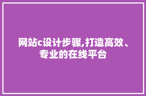 网站c设计步骤,打造高效、专业的在线平台