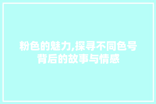 粉色的魅力,探寻不同色号背后的故事与情感