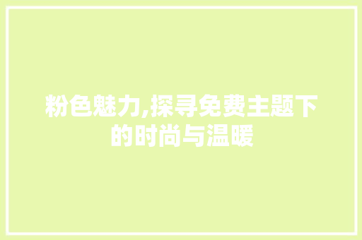 粉色魅力,探寻免费主题下的时尚与温暖