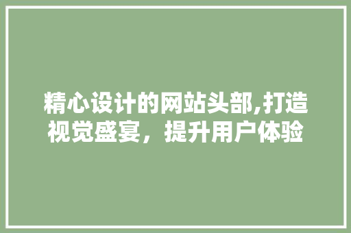 精心设计的网站头部,打造视觉盛宴，提升用户体验