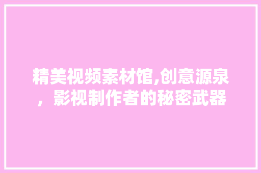 精美视频素材馆,创意源泉，影视制作者的秘密武器