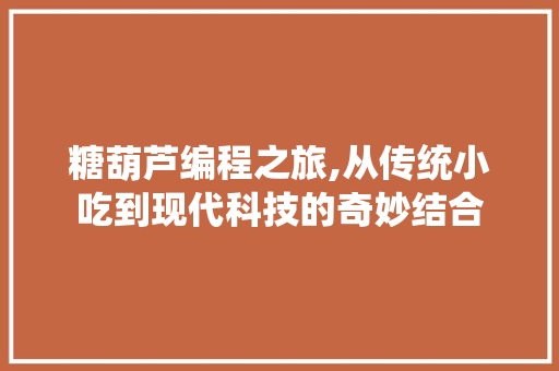 糖葫芦编程之旅,从传统小吃到现代科技的奇妙结合
