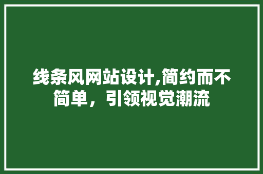 线条风网站设计,简约而不简单，引领视觉潮流