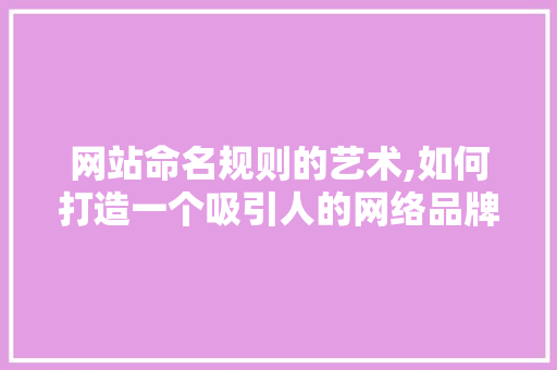 网站命名规则的艺术,如何打造一个吸引人的网络品牌