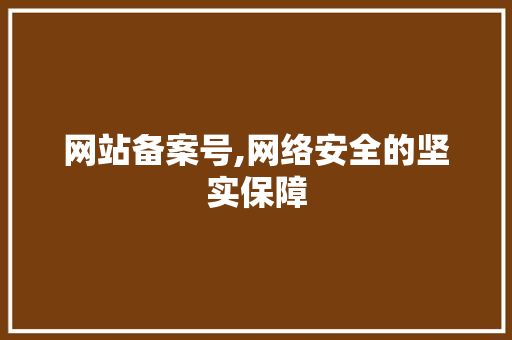 网站备案号,网络安全的坚实保障