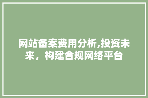 网站备案费用分析,投资未来，构建合规网络平台