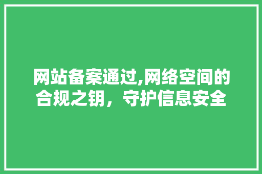 网站备案通过,网络空间的合规之钥，守护信息安全