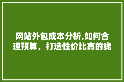 网站外包成本分析,如何合理预算，打造性价比高的线上平台
