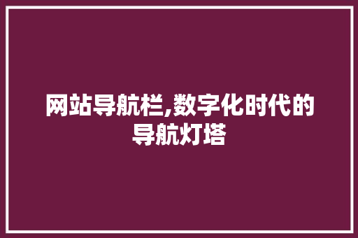 网站导航栏,数字化时代的导航灯塔