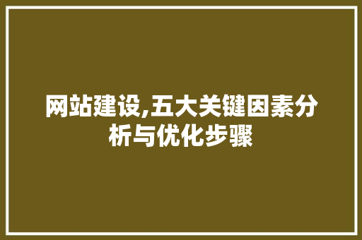 网站建设,五大关键因素分析与优化步骤