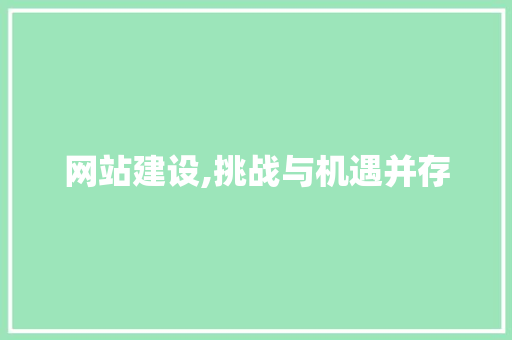 网站建设,挑战与机遇并存