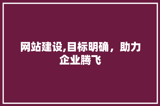 网站建设,目标明确，助力企业腾飞