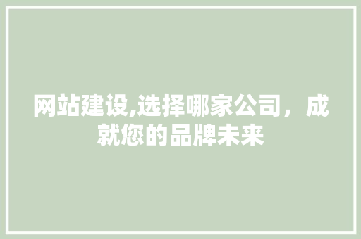 网站建设,选择哪家公司，成就您的品牌未来 网站建设,选择哪家公司，成就您的品牌未来 百度SEO