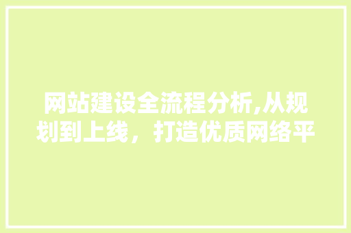 网站建设全流程分析,从规划到上线，打造优质网络平台