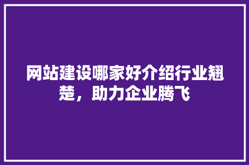 网站建设哪家好介绍行业翘楚，助力企业腾飞