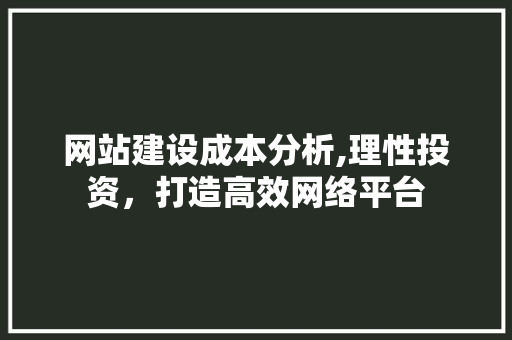 网站建设成本分析,理性投资，打造高效网络平台