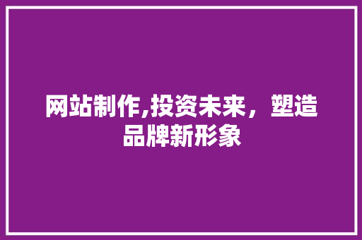 网站制作,投资未来，塑造品牌新形象