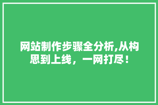 网站制作步骤全分析,从构思到上线，一网打尽！