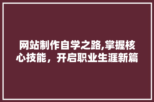 网站制作自学之路,掌握核心技能，开启职业生涯新篇章