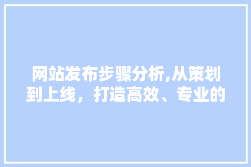 网站发布步骤分析,从策划到上线，打造高效、专业的网站