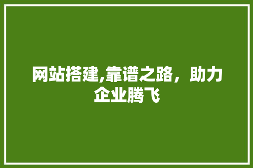 网站搭建,靠谱之路，助力企业腾飞