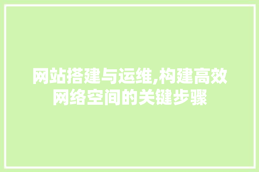 网站搭建与运维,构建高效网络空间的关键步骤 网站搭建与运维,构建高效网络空间的关键步骤 百度SEO