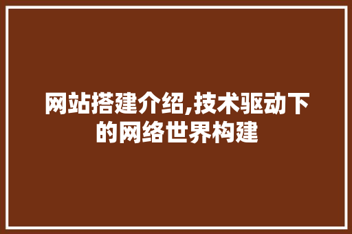 网站搭建介绍,技术驱动下的网络世界构建