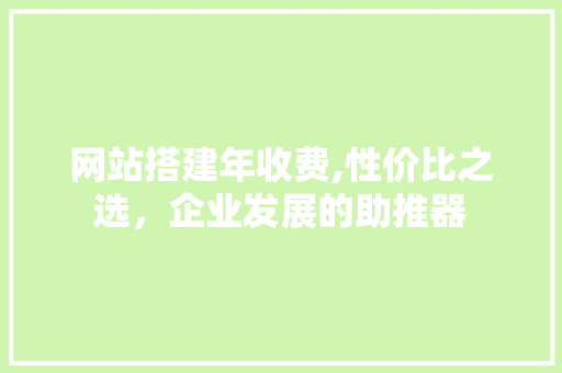 网站搭建年收费,性价比之选，企业发展的助推器
