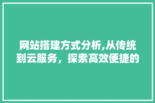 网站搭建方式分析,从传统到云服务，探索高效便捷的网站建设之路