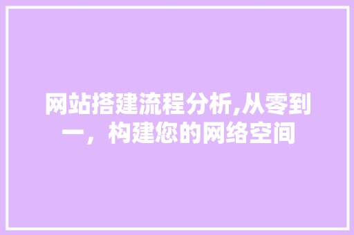 网站搭建流程分析,从零到一，构建您的网络空间