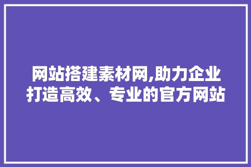 网站搭建素材网,助力企业打造高效、专业的官方网站