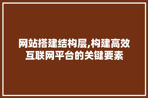 网站搭建结构层,构建高效互联网平台的关键要素