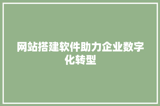 网站搭建软件助力企业数字化转型 网站搭建软件助力企业数字化转型 SEO关键词