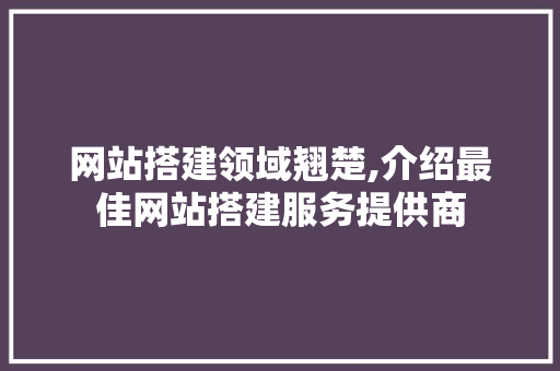 网站搭建领域翘楚,介绍最佳网站搭建服务提供商 网站搭建领域翘楚,介绍最佳网站搭建服务提供商 必应SEO