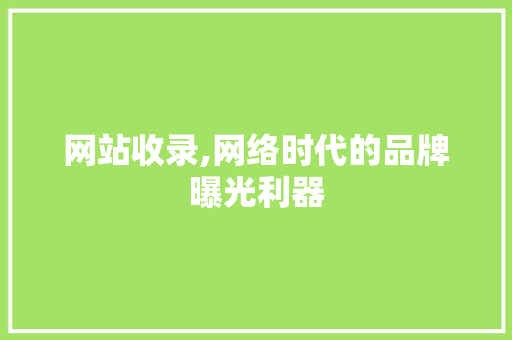网站收录,网络时代的品牌曝光利器