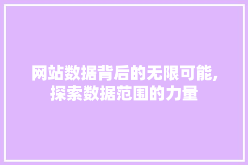 网站数据背后的无限可能,探索数据范围的力量