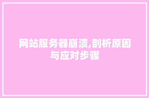 网站服务器崩溃,剖析原因与应对步骤