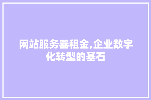 网站服务器租金,企业数字化转型的基石