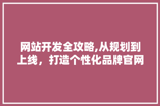 网站开发全攻略,从规划到上线，打造个性化品牌官网