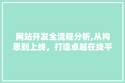 网站开发全流程分析,从构思到上线，打造卓越在线平台
