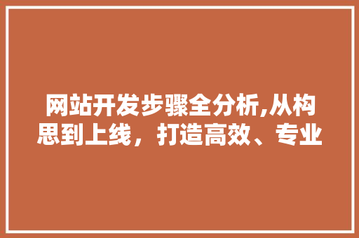 网站开发步骤全分析,从构思到上线，打造高效、专业的网络平台 网站开发步骤全分析,从构思到上线，打造高效、专业的网络平台 百度SEO