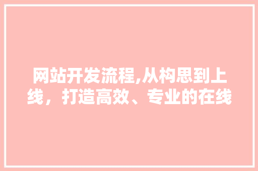 网站开发流程,从构思到上线，打造高效、专业的在线平台