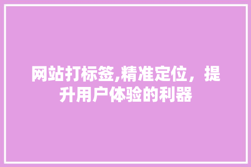 网站打标签,精准定位，提升用户体验的利器 网站打标签,精准定位，提升用户体验的利器 必应SEO