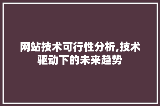 网站技术可行性分析,技术驱动下的未来趋势
