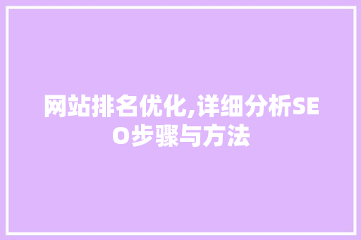 网站排名优化,详细分析SEO步骤与方法