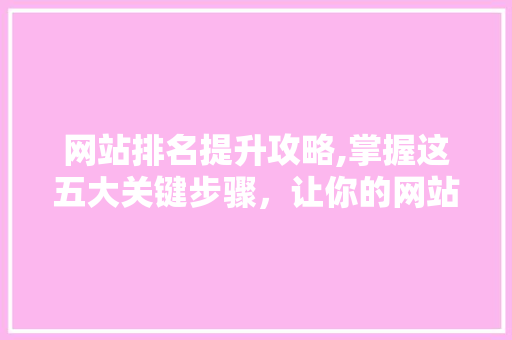 网站排名提升攻略,掌握这五大关键步骤，让你的网站脱颖而出