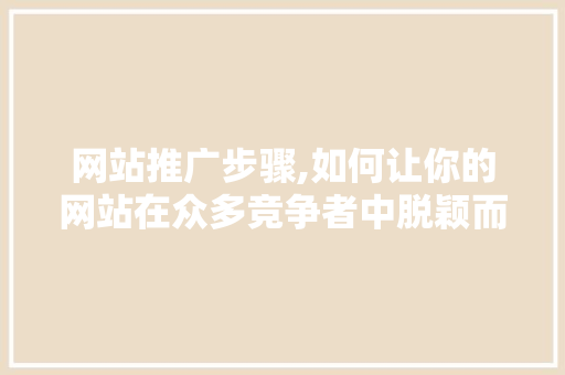 网站推广步骤,如何让你的网站在众多竞争者中脱颖而出