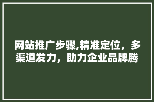 网站推广步骤,精准定位，多渠道发力，助力企业品牌腾飞 网站推广步骤,精准定位，多渠道发力，助力企业品牌腾飞 神马SEO