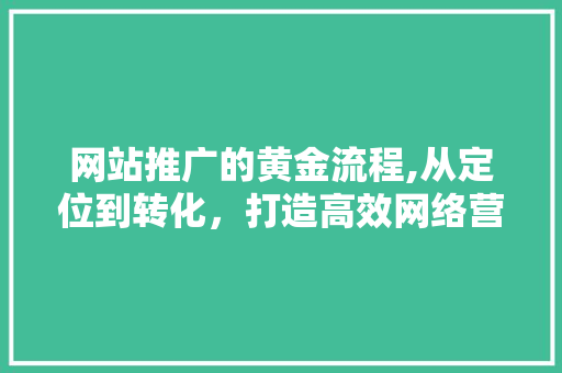 网站推广的黄金流程,从定位到转化，打造高效网络营销步骤 网站推广的黄金流程,从定位到转化，打造高效网络营销步骤 神马SEO